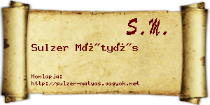 Sulzer Mátyás névjegykártya
